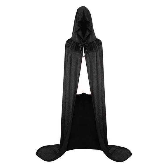 Odeerbi Kids Boys Girls Halloween Long Hooded Cape Cloak Solid Color Velvet Witch Robe for Dress Up