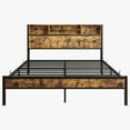 thumbnail image 5 of Donext Queen Bed Frame with Storage Headboard, Metal Platform Bed with Charging Station, Bookcase Storage, No Box Spring Needed, Easy Assembly, Noise-Free, Black, 5 of 7