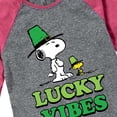 thumbnail image 3 of Peanuts - Lucky Vibes - Toddler and Youth Girls Shirt Tail Raglan, 3 of 6
