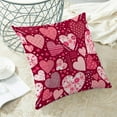 thumbnail image 4 of Valentine''s Day Pillow Covers 18x18 Set of 2, Pink Hearts Throw Pillows Linen Anniversary Wedding Cushion Case Valentine''s Day Decorations for Home Sofa Couch Outdoor, 4 of 6