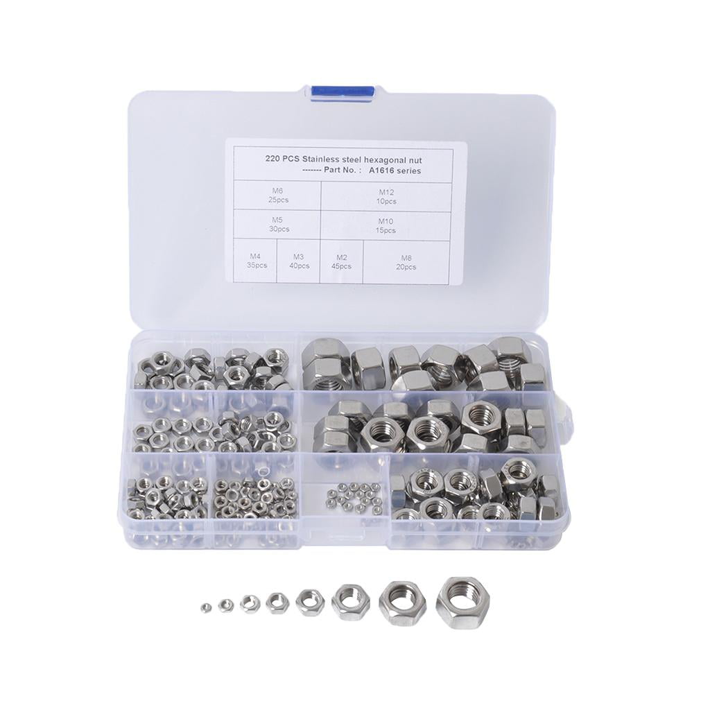 DPD Delivery Metric Fine 350 pieces Steel Nuts Sizes: M5-M12 Assortment Box 