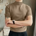 thumbnail image 4 of INCERUN Mens Fashion Short Sleeve High Neck T-Shirts Solid Color Casual Fitness Tops Blouse, 4 of 9