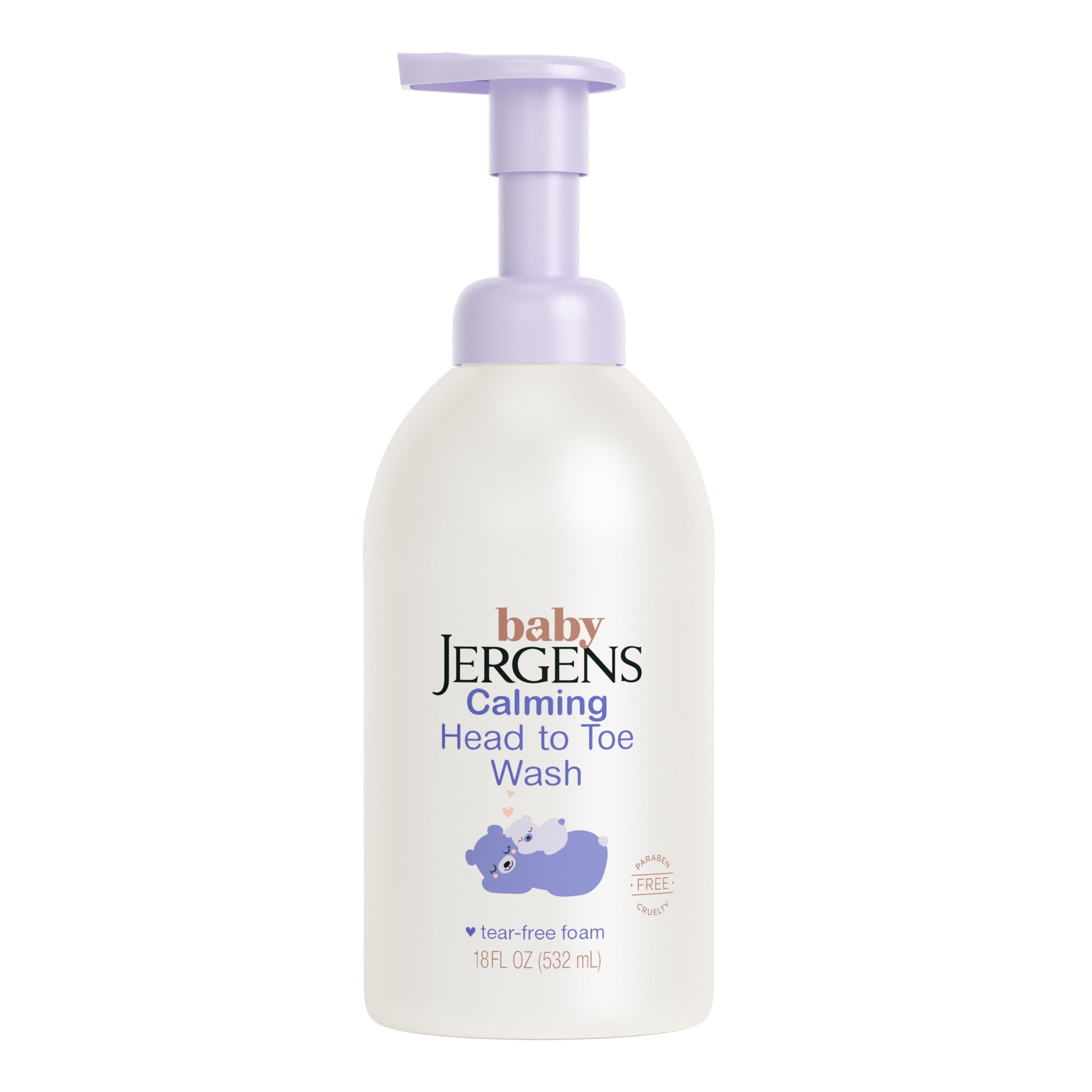 (2 pack) Baby Jergens Calming Head to Toe Foaming Wash, Tear-free Baby Shampoo and Body Wash, 18 fl oz