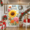 thumbnail image 6 of Floral Design Hello Summer Sunflower Banner Decorative Flowers Seasonal Party Events Background for Summer Celebration Outdoor Gathering Home Decoration, 6 of 7