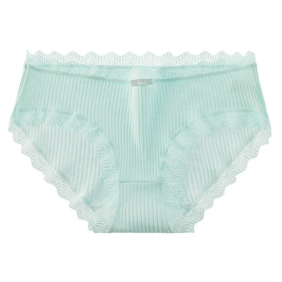 huanledash Mid-rise Briefs Thin Breathable Lace Decor Panties for Inner Wear