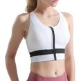 thumbnail image 3 of XINQIHANG Women's Zip Front Sports Bra Comfortable Racerback Workout Yoga Bra with Removable Pads, 3 of 7