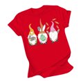 thumbnail image 2 of Hauts d'Été Grande Taille pour Femmes Chic Femmes Décontracté Imprimé Manches Courtes Col Rond T-Shirt Ample Blouse Hauts Col en V T-Shirt Femmes en Liquidation, 2 of 3