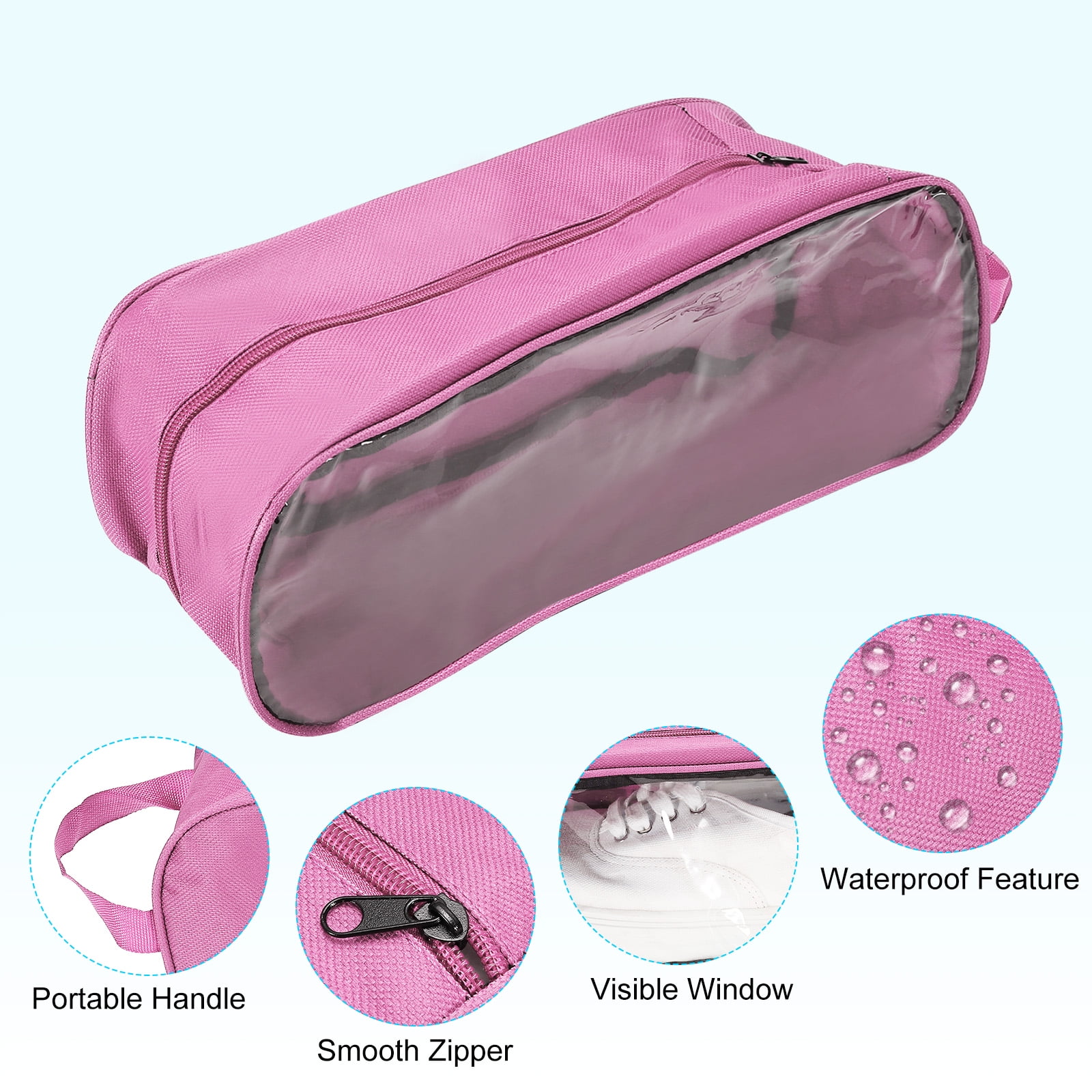 Uxcell Golf Shoe Bag, Dust Proof Shoe Bags Portable Golf Shoes Organizer, Pink 4 Pack