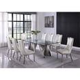 thumbnail image 4 of Clear Glass 9pc Dining Set with Silver Stainless Steel and 8 Chairs, 4 of 4