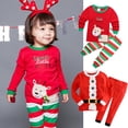 thumbnail image 1 of 2 piezas de ropa para niños, pijamas navideños de Año Nuevo, estampado de Papá Noel, 2 a 7 años, jersey para el hogar, conjunto de pantalón largo para hombre de nieve de otoño, 1 of 5