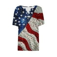 thumbnail image 4 of Cavosen Patriotic Shirts for Women Red White and Blue Short Sleeve V-Neck T Shirts USA Star Striped Graphic Tops Lady XL Patriotic Casual T Shirts Independence Day Tunic Tees Patriotic Blouses, 4 of 5