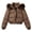 Brown, variant on Winter Jackets for Women Solid Color Quilted Button Long Sleeve Puffer Coat Down Slim Casual Fashion Hooded Fleece Outerwear Black M