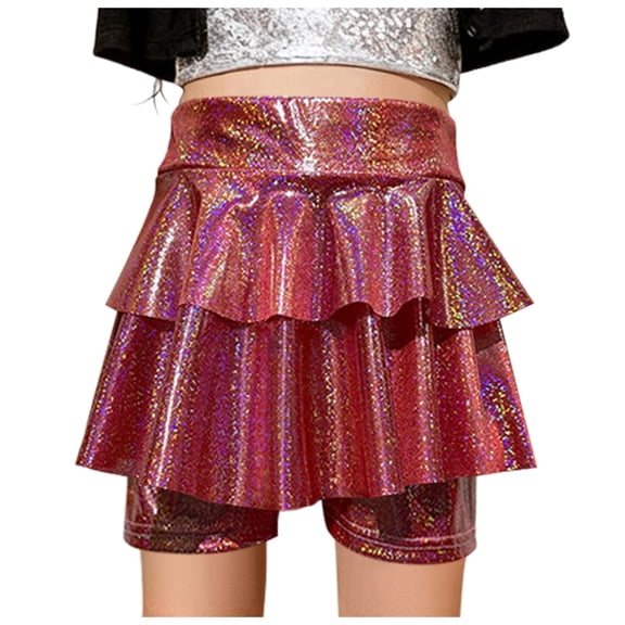 Ketyyh-chn99 Ruffle Shorts Toddlers Girls Shorts Toddler Girl Waist Pleated Flared Skorts with Bow Wide Leg Flowy Casual Skirts for Girls Size for 8-9 Years,Red