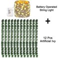 thumbnail image 4 of 12 Pack 10m Artificial Ivy Garland Fake Plants, Vine Hanging Garland With 100 Led String Light, 4 of 5