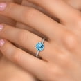 thumbnail image 4 of Gem Stone King 10K White Gold Swiss Blue Topaz and Lab Grown Diamond Engagement Ring for Women | 3.20 Cttw | Round 9MM | Gemstone November Birthstone | Size 5, 4 of 6
