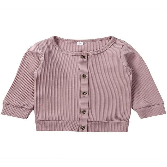 MesaSe Baby Girl Knit Cardigan Button Down Knitwear Basic Knit Snap Jacket Sweater Coat