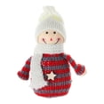 thumbnail image 2 of kiskick Cute Christmas Tree Pendant - with Hat Scarf Striped Clothing Gifts Smiling Face, Scene Layout Wardrobe Decor, Xmas Woolen Yarn Plush Doll Snowman Pendant Party Supplies, 2 of 8