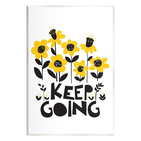 Stupell Industries Keep Going Yellow Flowers Botanical & Floral Painting Unframed Art Print Wall Art, 10 x 15