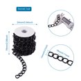 thumbnail image 3 of 1 set Yilisi Aluminium Twisted Chains Curb Chains Unwelded with Spool Electrophoresis Black 18x13x2.5mm 16.4 Feet(5m)/roll, 3 of 8