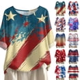 thumbnail image 5 of Women's 250th Anniversary USA Shirt Mid Sleeve Independence Day Top 4th of July Shirts America 250 Merchandise Loose Star Print Tee, 5 of 5