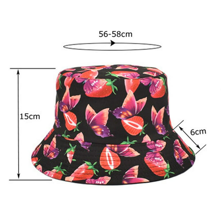 Beppter Bucket Hat Sun UV Protection Hat Men And Women Casual Summer  Printed Outdoor Double Sided Flat Top Sunshade Bucket Hat Yellow 