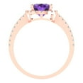 thumbnail image 4 of Solitaire with Accents Engagement Ring for Women - 2.27ct Natural Amethyst in 18K Rose Gold Promise Ring, 4 of 6