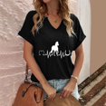 thumbnail image 4 of ALLLIST V Neck Tops for Women Black Summer T-Shirts Short Sleeve Fashion Animal Print Shirts Clothing for Women, 4 of 6