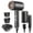 Black, variant on Professional Ionic Hair Dryer, Powerful 1600W & 3 Heat Settings Fast Drying Low Noise Blow Dryer with 2 Concentrator Nozzle 1 Diffuser Attachments for Home Salon Travel, ALCI Safety Plug