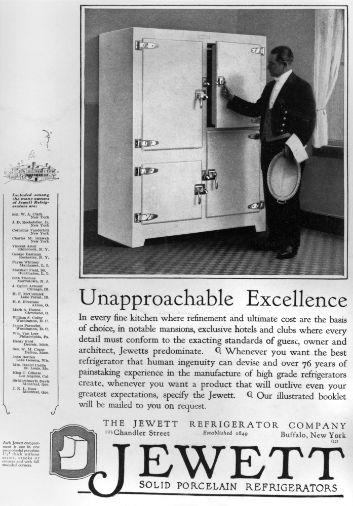 Refrigerator Ad, 1925. /Namerican Magazine Advertisement For Jewett