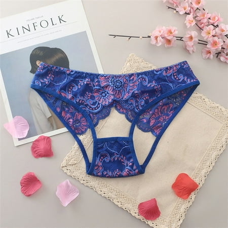 

RPVATI Womens Sexy Lace Stretch Floral See Through Panties Briefs