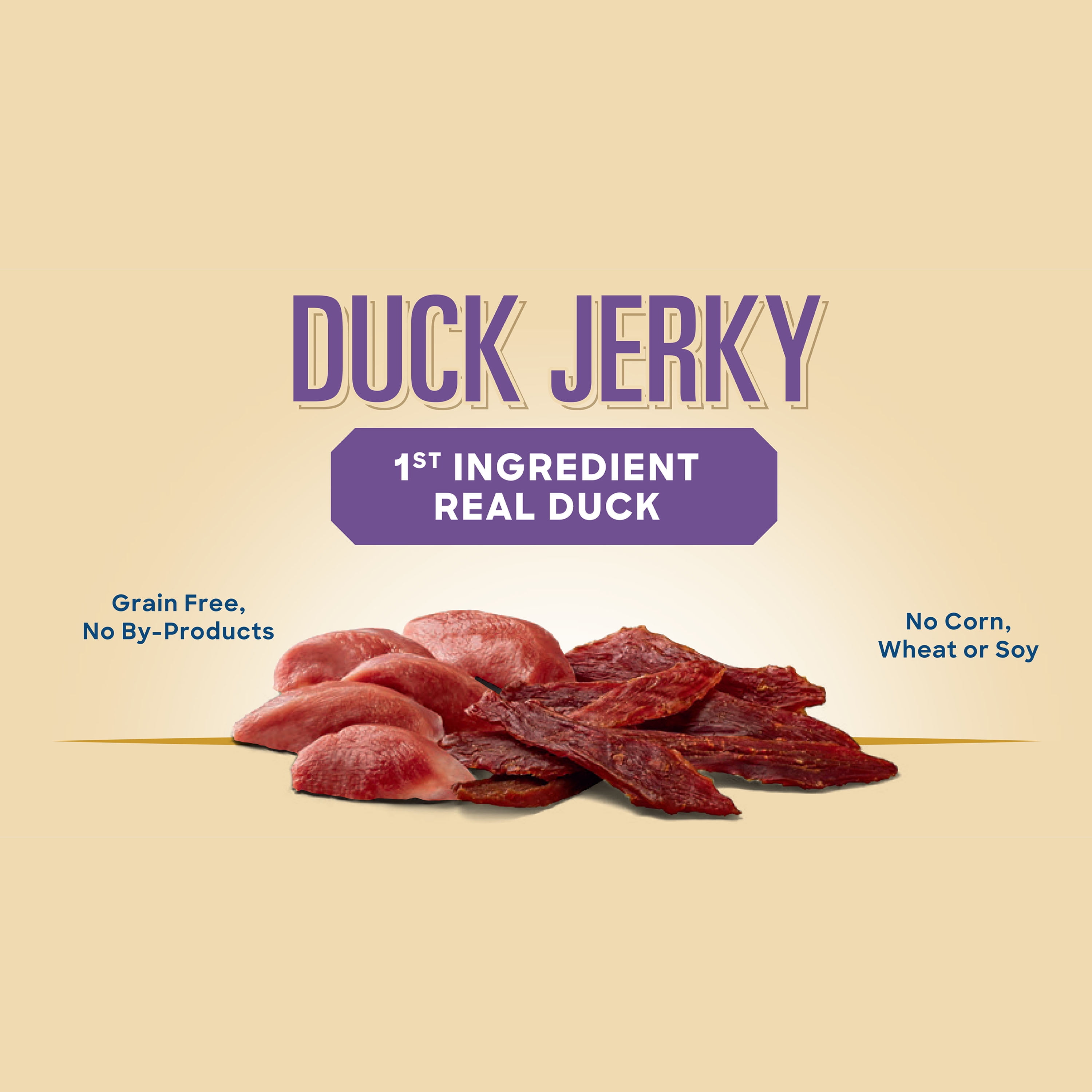 (4 pack) Golden Rewards Duck Jerky Premium Treats for Dogs, 16 oz Bag