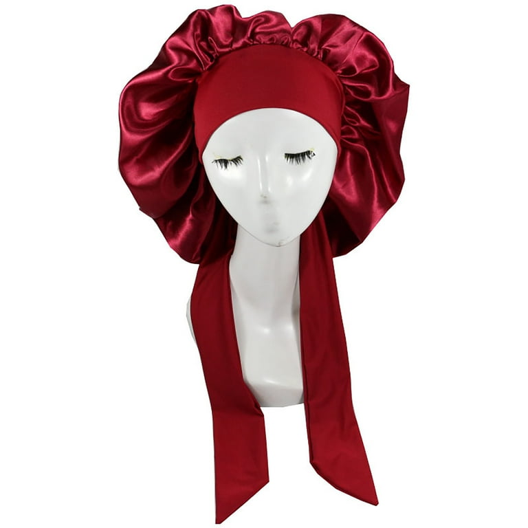 Satin Bonnet With Logo Silk Hair Bonnet Jumbo Size For Sleeping