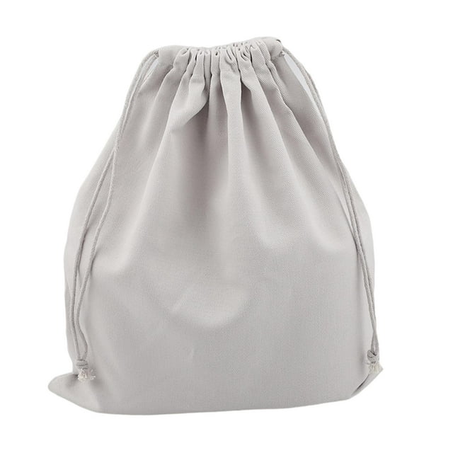 yuksok Grands Sacs à Cordon en Toile Unie Sac à Linge Cadeau de Voyage Réutilisable Gris