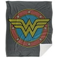 thumbnail image 2 of Wonder Woman WW Vintage Emblem Silky Touch Sherpa Back Super Soft Throw Blanket, 2 of 5