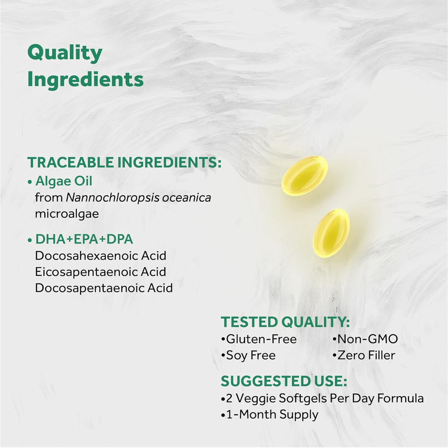 Naturalis【520mg Per Softgel】Vegan Omega 3 DHA, EPA & DPA from Algae | Vegan Society Certified, Sustainably Sourced, True Full Spectrum | 120 Veggie Softgels (Carrageenan Free)
