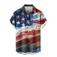 thumbnail image 5 of Men's 4th of July T-Shirt Turn-Down Collar Blouse Button Down V Neck Tops Independence Day Shirts Red White Blue Stars Graphic Tee Short Sleeve Top Summer Dress Shirt Trendy Casual 2025, 5 of 6