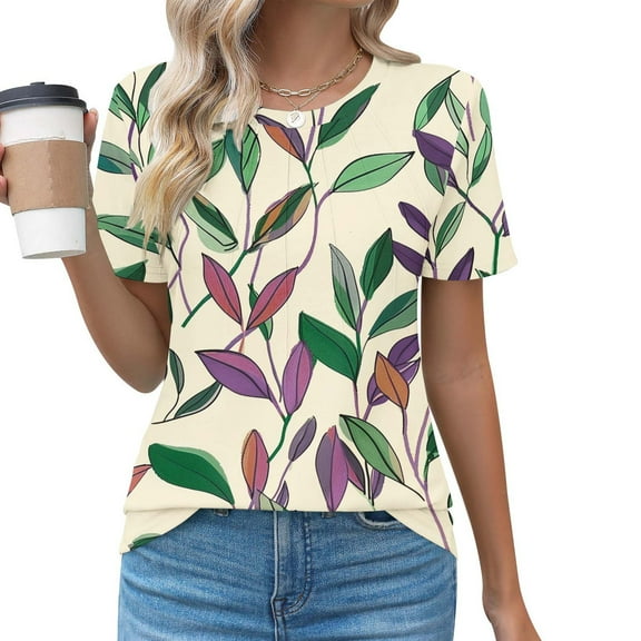Pohista Womens Tops Casual Dressy Tshirts Shirts for Women Cotton Cotton Women Blouses for Seniors Short Sleeve Blouse Plus Size reorder items previously ordered