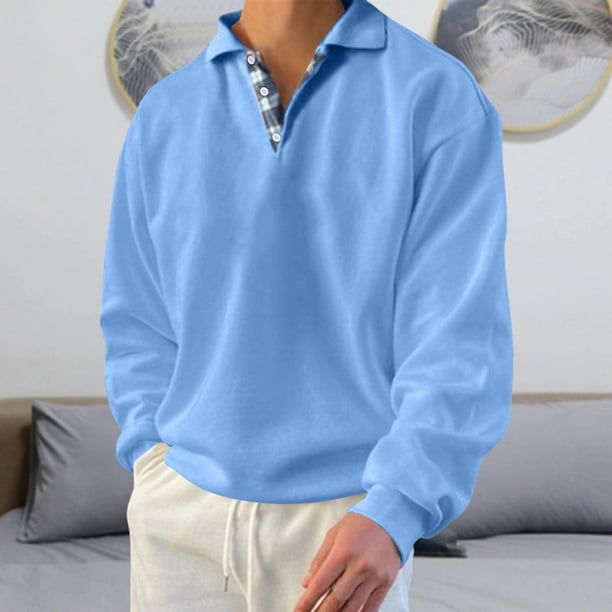 pstuiky camisas de manga larga para hombre, Sudadera informal de manga larga con cuello redondo y estampado gráfico para hombre Tops casuales para hombres xxxxl