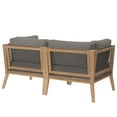 thumbnail image 3 of Modway Clearwater Teak Wood Fabric Outdoor Loveseat in Gray/Graphite, 3 of 8