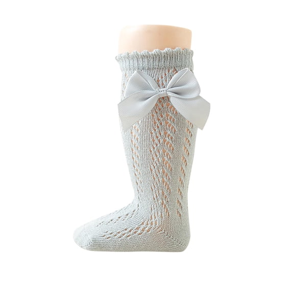 Aofany Girls' Knee-High Socks Bow Princess Design, Mid-Calf Stockings for Toddlers & Kids, Size 0-4T