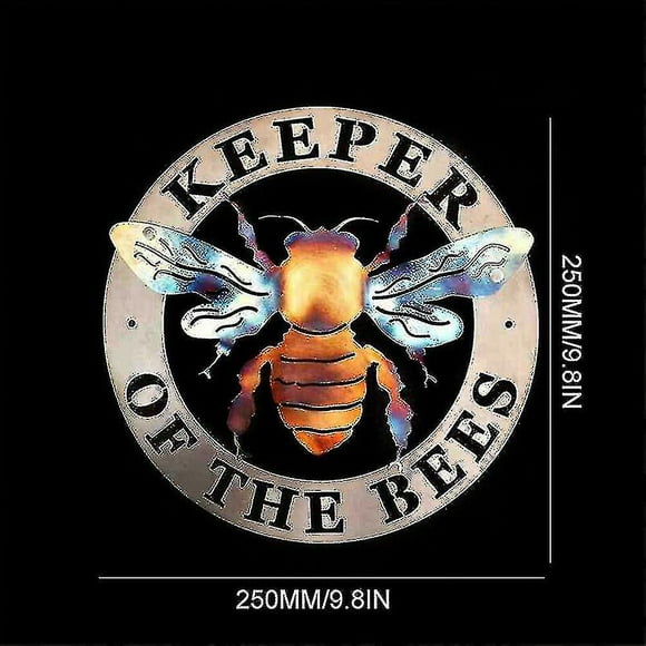 Metal Bee Keeper Outdoor Garden Yard Art Ornament Sign
