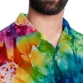 thumbnail image 5 of tie dye101 Men's Casual Printed Button Down Short Sleeve Poplin Hawaiian Beach Shirt with Spread Collar Tops, 5 of 6