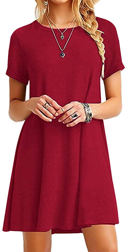 red t shirt dress