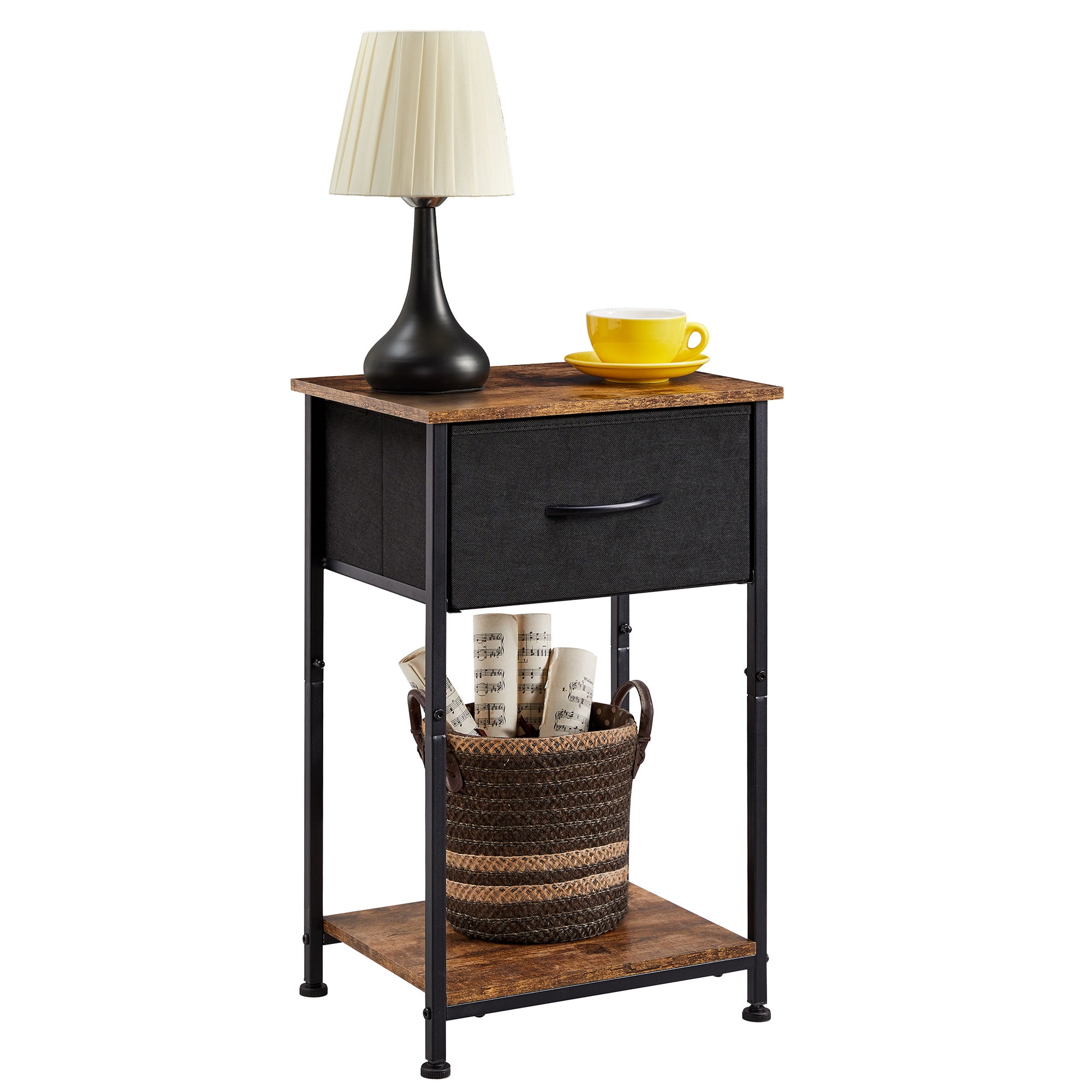 Somdot Side Table Small Nightstand with Drawer Beside Table with Storage Shelf End Table for