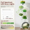 thumbnail image 4 of Plant Stand Indoor with Grow Light, 6-Tiered Tall Plant Stand Indoor, Metal Plant Shelf with Hanging Basket Hook and Adjustable Light, Ideal for Living Room, Garden, Round Patio white, 4 of 16