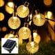 thumbnail image 1 of Luces de cristal de colores cálidos Luces solares de burbujas Luces navideñas Luces de patio al aire libre para decoración de patio al aire libre 8 funciones solares 7 metros 50 luces, 1 of 5
