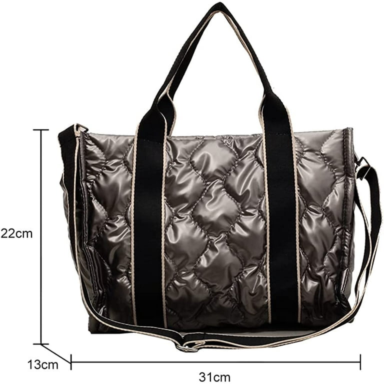 CoCopeaunt Puffer Tote Bag for Women Quilted Padded Handbag Puffy