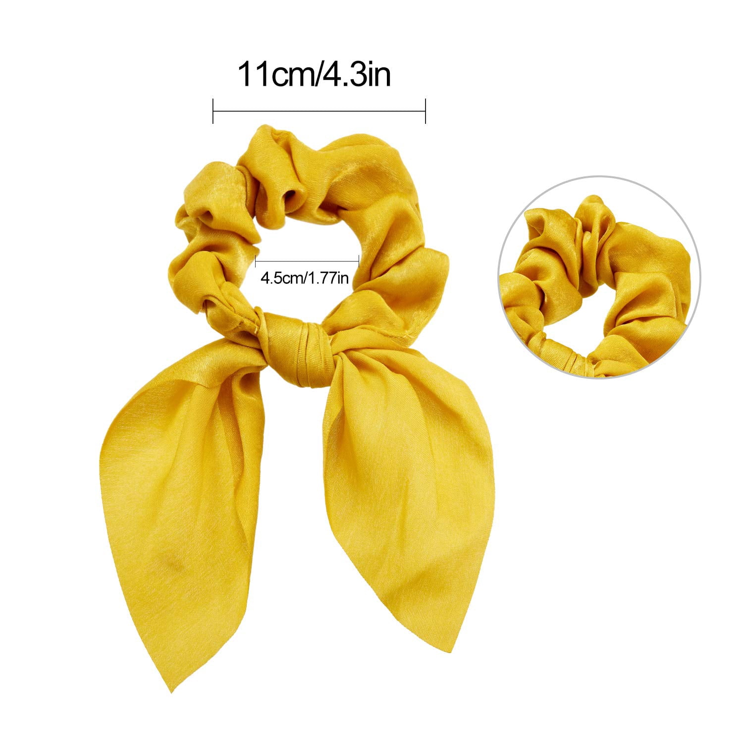 Bow Hair Scrunchies Bunny Ear Scrunchies Silk Bowknot Bobbles Elastic Hair Ties Ponytail Holder for Women
