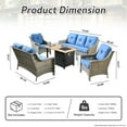 thumbnail image 2 of XIZZI Patio Furniture Set All Weather Rattan Wicker Conversation Set with Smokeless Fire Pit Table,Diamond Blue, 2 of 7