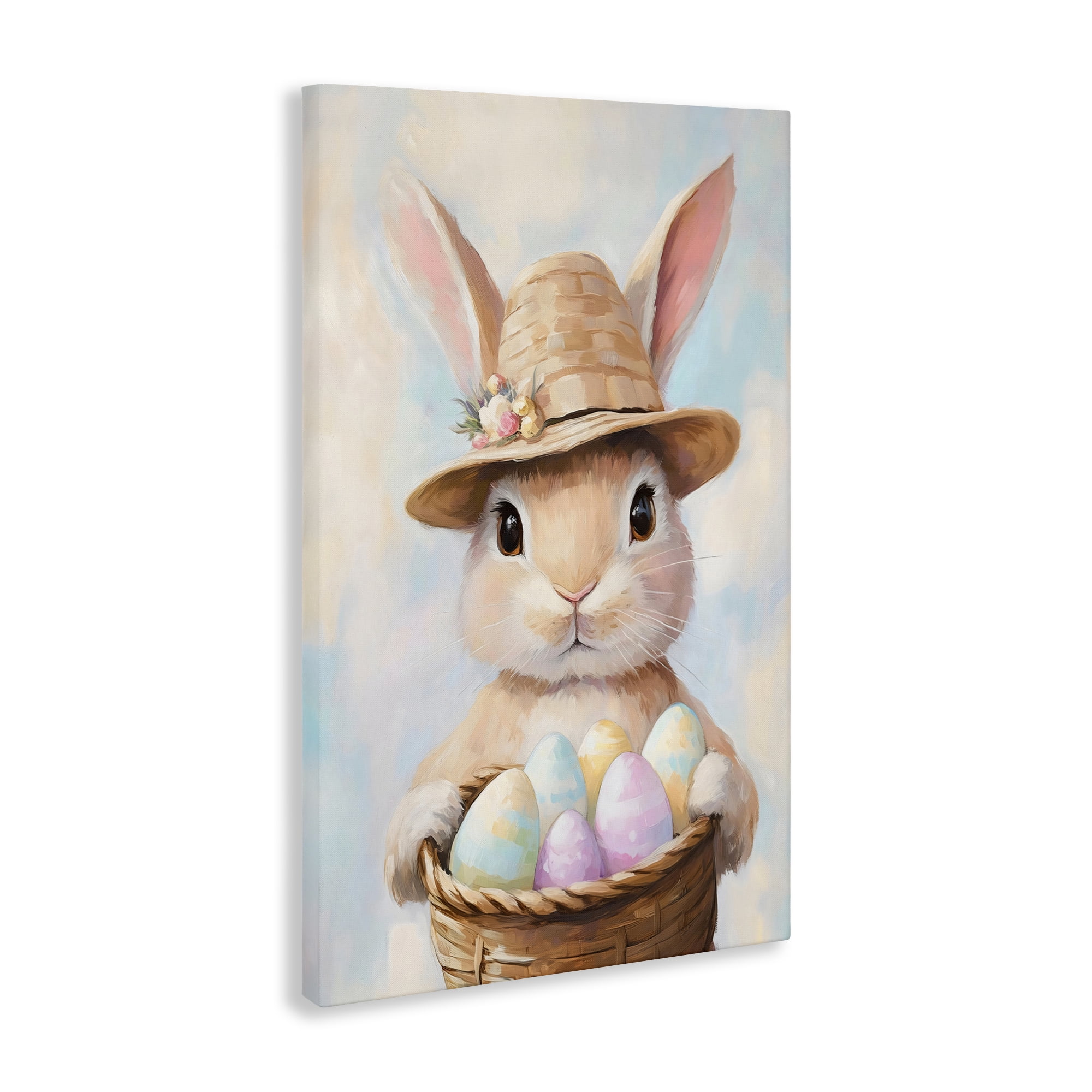 Stupell Industries Bunny with Easter Egg Basket Canvas Wall Art, design by The Prints Vibe